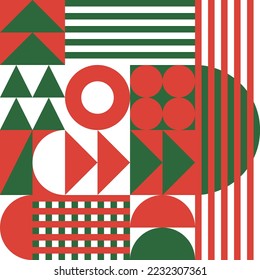 Geometric shape with Christmas pattern