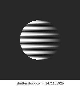 The geometric shape of the circle logo is a creative design, the black and white thin lines of the beam shape form a circular striped texture.