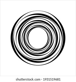 Geometric Shape Circle, Pinwheel Line Art Drawing Design Vector Art Illustration