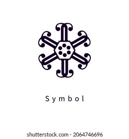 Círculo de formas geométricas, Ilustración de arte de vectores de dibujo de líneas de rosca. Mandala. Patrón. Ornamental. Icono. Logotipo vectorial.