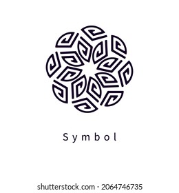 Círculo de formas geométricas, Ilustración de arte de vectores de dibujo de líneas de rosca. Mandala. Patrón. Ornamental. Icono. Logotipo vectorial.