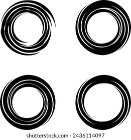 Geometric Shape Circle, Pinwheel Line Art Drawing