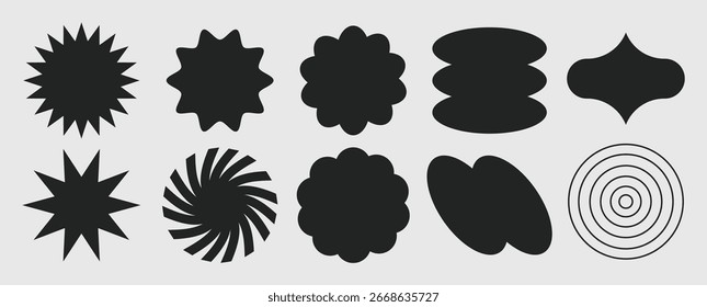 Formas Geométricas de Coleção de Formas Abstratas Estelar e Floral