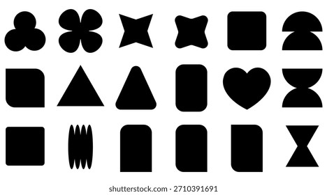 Geometric Shape Collection in Black and White Diverse Abstract Vector Design Elements for Modern Creative Projects a Visual Representation of Basic Forms