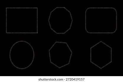 Colección de forma geométrica con polígono y Elementos curvos sobre fondo Abstractas oscuro