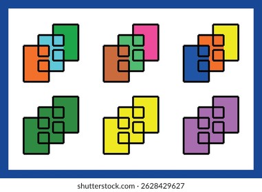 Аbstract geometric shape in color different variations