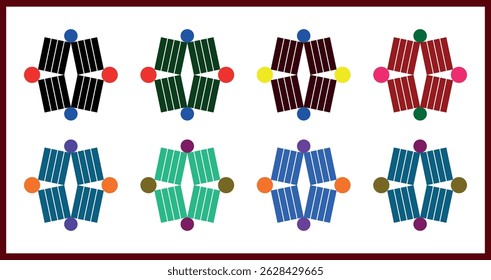 Аbstract geometric shape in color different variations