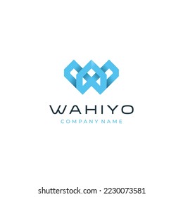 Geometric shape Color gradient Monogram Initial letter logo design
