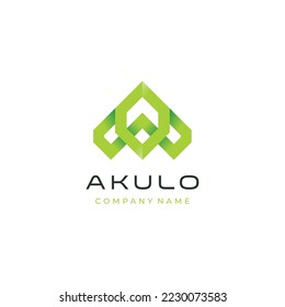 Geometric shape Color gradient Monogram Initial letter logo design