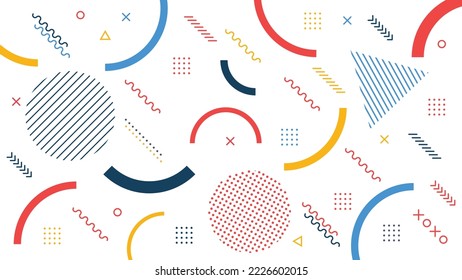 Geometric Shape Combination Background Design. Usable for Greeting Card, Banner, Landing Page, Presentation Background, Etc.