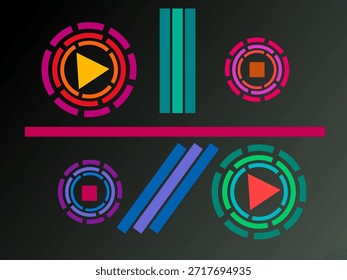 Geometrische Formkombination in Farben. 