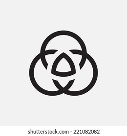 Geometric shape, connected circles, vector illustration