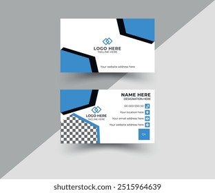 Geometric shape corporate business card design layout 