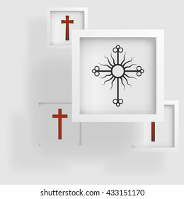 geometric shape of cross, ancient sacred symbols, faith in God