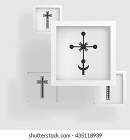 geometric shape of cross, ancient sacred symbols, faith in God