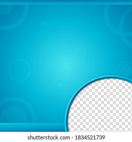 Diseño de forma geométrica de forma de círculo estilo de marco cian color con espacio. ilustración vectorial.