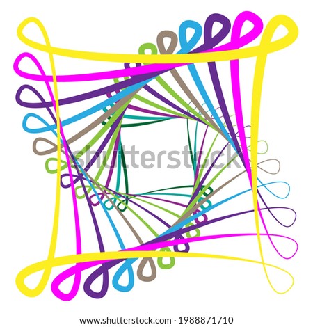 Geometric shape, design element with inward rotation. Swirl, spiral, twist, and whirl effect mandala, motif. Abstract circular element