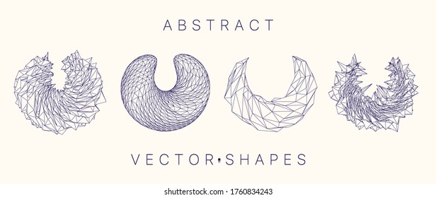 Geometric shape for design. Wireframe illustration. Molecular grid. 3d technology style. Vector illustration. Futuristic connection structure for chemistry and science.