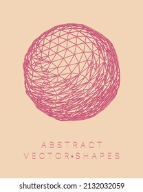 Geometric shape for design. Wireframe illustration. Molecular grid. 3d technology style. Vector illustration. Futuristic connection structure for chemistry and science.