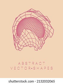 Geometric shape for design. Wireframe illustration. Molecular grid. 3d technology style. Vector illustration. Futuristic connection structure for chemistry and science.