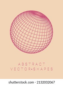 Geometric shape for design. Wireframe illustration. Molecular grid. 3d technology style. Vector illustration. Futuristic connection structure for chemistry and science.