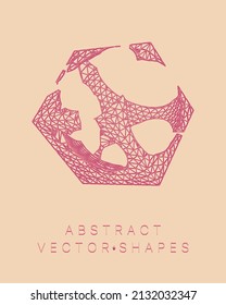 Geometric shape for design. Wireframe illustration. Molecular grid. 3d technology style. Vector illustration. Futuristic connection structure for chemistry and science.