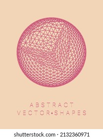 Geometric shape for design. Wireframe illustration. Molecular grid. 3d technology style. Vector illustration. Futuristic connection structure for chemistry and science.