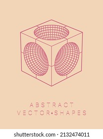 Geometric shape for design. Wireframe illustration. Molecular grid. 3d technology style. Vector illustration. Futuristic connection structure for chemistry and science.