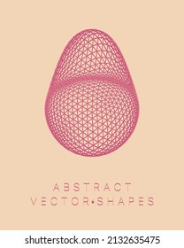 Geometric shape for design. Wireframe illustration. Molecular grid. 3d technology style. Vector illustration. Futuristic connection structure for chemistry and science.
