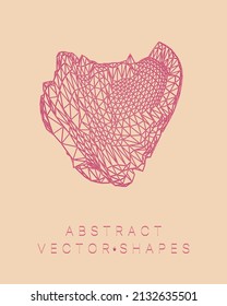 Geometric shape for design. Wireframe illustration. Molecular grid. 3d technology style. Vector illustration. Futuristic connection structure for chemistry and science.