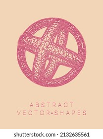 Geometric shape for design. Wireframe illustration. Molecular grid. 3d technology style. Vector illustration. Futuristic connection structure for chemistry and science.