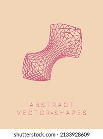 Geometrische Form für das Design. Wireframe-Illustration. Molekulares Gitter. 3D-Technologie-Stil. Vektorgrafik. Futuristische Verbindungsstruktur für Chemie und Wissenschaft.