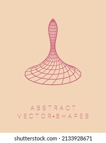 Geometric shape for design. Wireframe illustration. Molecular grid. 3d technology style. Vector illustration. Futuristic connection structure for chemistry and science.