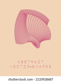 Geometrische Form für das Design. Wireframe-Illustration. Molekulares Gitter. 3D-Technologie-Stil. Vektorgrafik. Futuristische Verbindungsstruktur für Chemie und Wissenschaft.