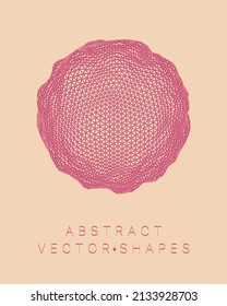 Geometric shape for design. Wireframe illustration. Molecular grid. 3d technology style. Vector illustration. Futuristic connection structure for chemistry and science.