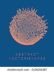 Geometric shape for design. Wireframe illustration. Molecular grid. 3d technology style. Vector illustration. Futuristic connection structure for chemistry and science.