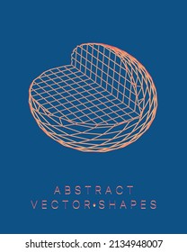Geometric shape for design. Wireframe illustration. Molecular grid. 3d technology style. Vector illustration. Futuristic connection structure for chemistry and science.