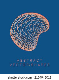 Geometric shape for design. Wireframe illustration. Molecular grid. 3d technology style. Vector illustration. Futuristic connection structure for chemistry and science.