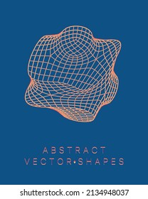 Geometric shape for design. Wireframe illustration. Molecular grid. 3d technology style. Vector illustration. Futuristic connection structure for chemistry and science.