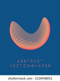 Geometric shape for design. Wireframe illustration. Molecular grid. 3d technology style. Vector illustration. Futuristic connection structure for chemistry and science.