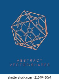 Forma geométrica para el diseño. Ilustración del marco de cables. Cuadrícula molecular. 3 d estilo tecnológico. Ilustración vectorial. Estructura de conexión futurista para la química y la ciencia.