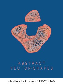 Geometric shape for design. Wireframe illustration. Molecular grid. 3d technology style. Vector illustration. Futuristic connection structure for chemistry and science.