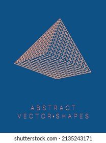 Forma geométrica para el diseño. Ilustración del marco de cables. Cuadrícula molecular. 3 d estilo tecnológico. Ilustración vectorial. Estructura de conexión futurista para la química y la ciencia.
