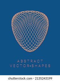 Geometric shape for design. Wireframe illustration. Molecular grid. 3d technology style. Vector illustration. Futuristic connection structure for chemistry and science.