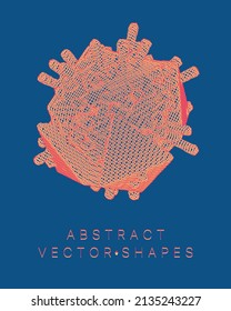 Geometric shape for design. Wireframe illustration. Molecular grid. 3d technology style. Vector illustration. Futuristic connection structure for chemistry and science.