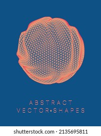 Forma geométrica para el diseño. Ilustración del marco de cables. Cuadrícula molecular. 3 d estilo tecnológico. Ilustración vectorial. Estructura de conexión futurista para la química y la ciencia.