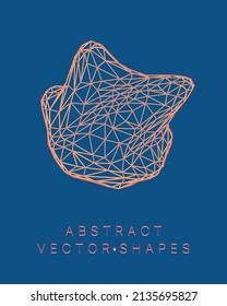 Geometric shape for design. Wireframe illustration. Molecular grid. 3d technology style. Vector illustration. Futuristic connection structure for chemistry and science.