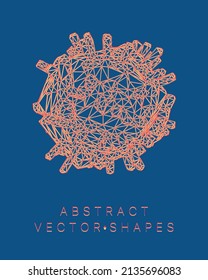 Geometric shape for design. Wireframe illustration. Molecular grid. 3d technology style. Vector illustration. Futuristic connection structure for chemistry and science.