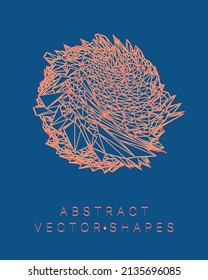 Geometric shape for design. Wireframe illustration. Molecular grid. 3d technology style. Vector illustration. Futuristic connection structure for chemistry and science.