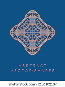 Geometric shape for design. Wireframe illustration. Molecular grid. 3d technology style. Vector illustration. Futuristic connection structure for chemistry and science.